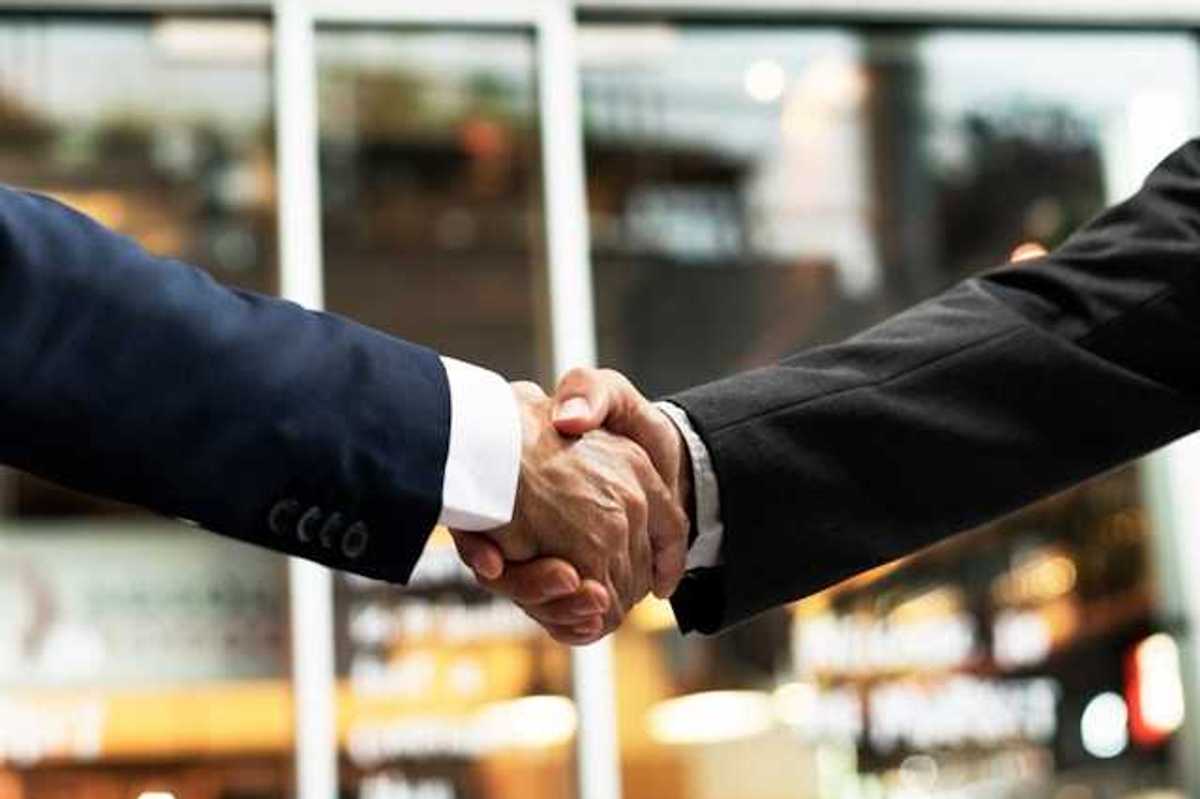 Two men shaking hands