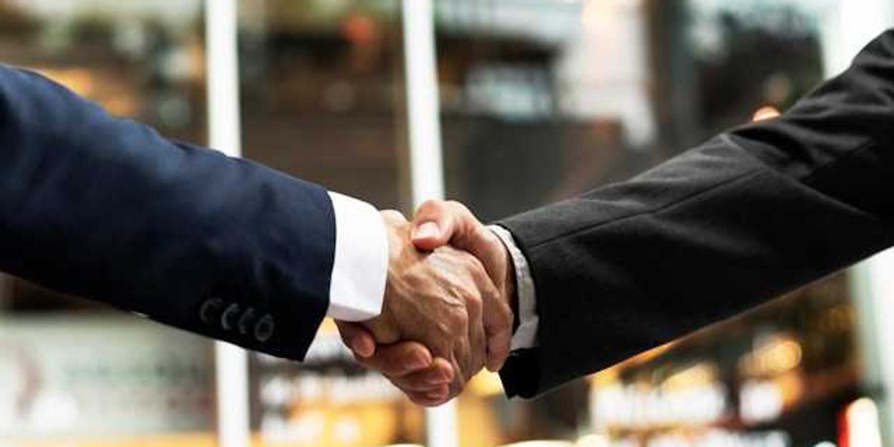 Two men shaking hands