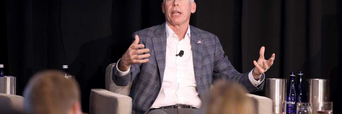 U.S. Secretary of Energy Chris Wright speaking with attendees at the Energy Freedom Tour stop at M.I.T.