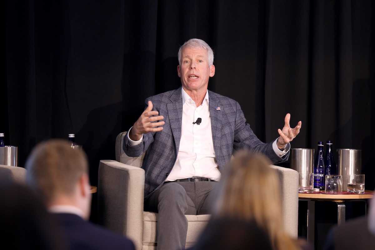 U.S. Secretary of Energy Chris Wright speaking with attendees at the Energy Freedom Tour stop at M.I.T.
