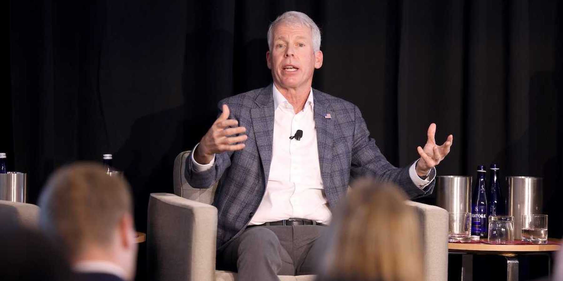 U.S. Secretary of Energy Chris Wright speaking with attendees at the Energy Freedom Tour stop at M.I.T.
