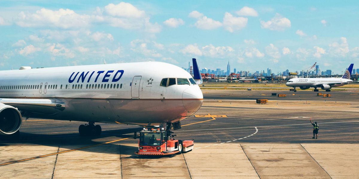 united airplane on tarmac