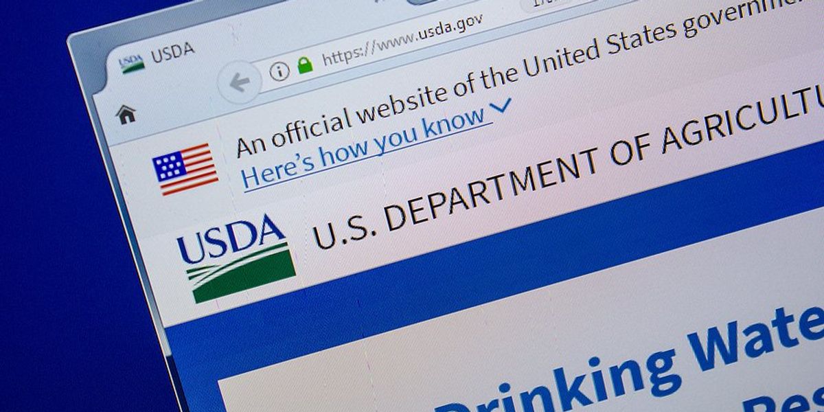 USDA website closeup.