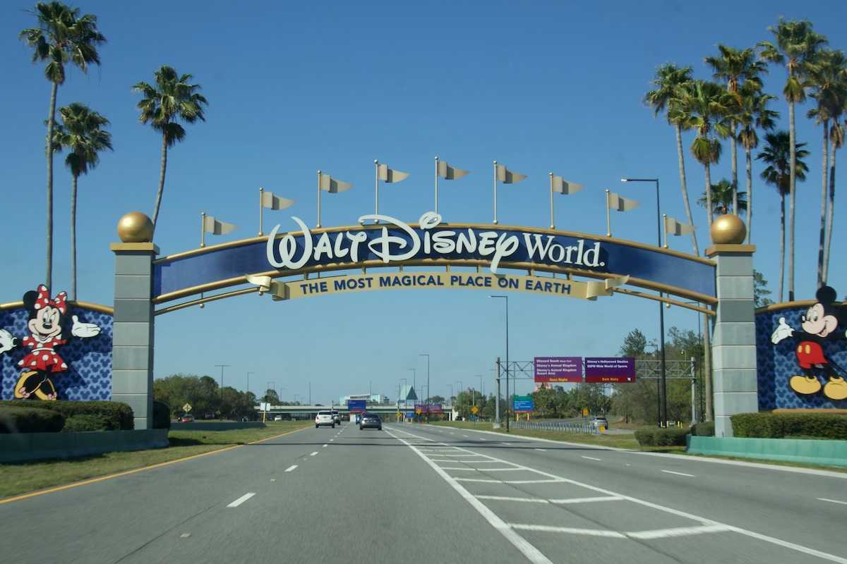 Vehicular entrance to Walt Disney World, Orlando, Florida
