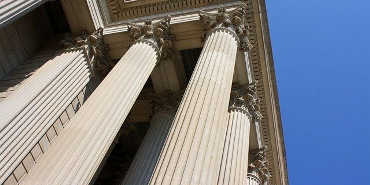 View of government building with columns