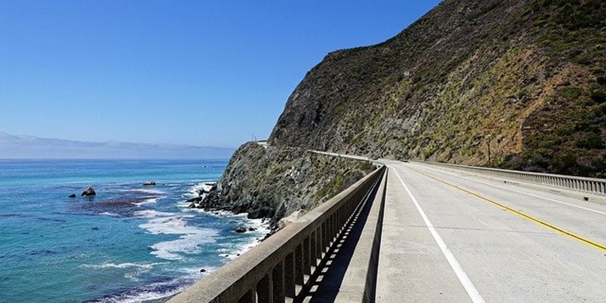 View of highway 1 close to the California coast
