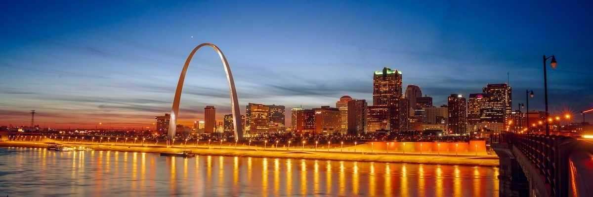 View of the St Louis skyline and arch