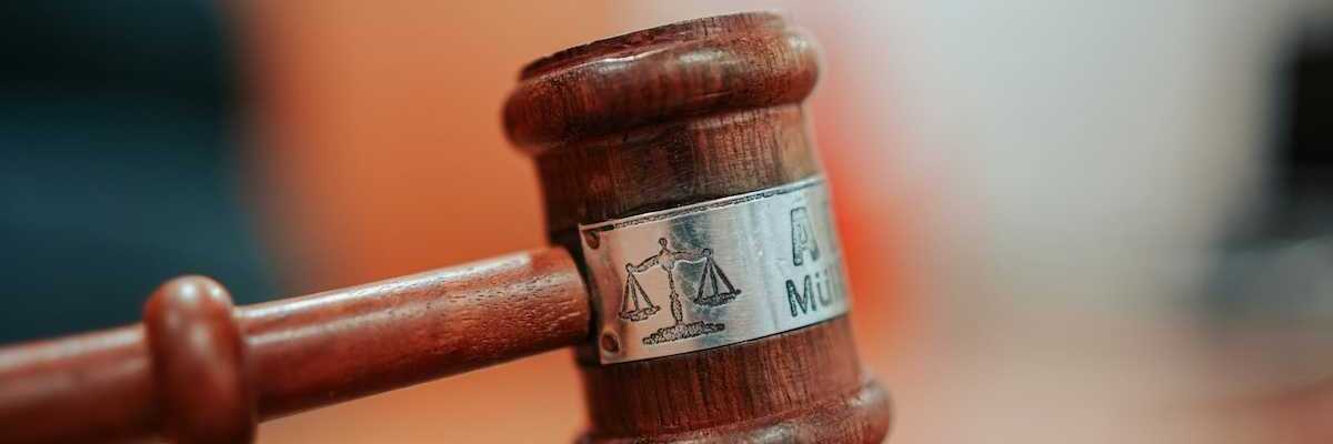 Wooden gavel indicative of justice