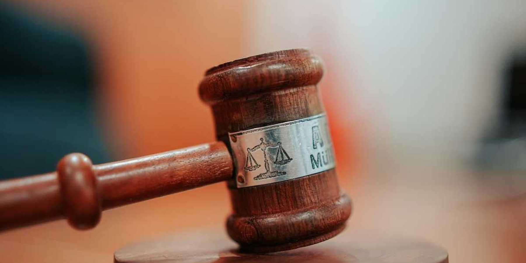 Wooden gavel indicative of justice